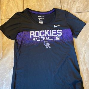 Black and purple dry fit Rockies tshirt